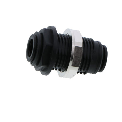 John Guest Bulkhead Union Black Polypropylene - 3/8