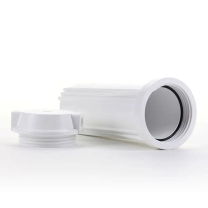10" White Housing w/ White Flat Cap, RO & Filtration Systems 3/8" Ports