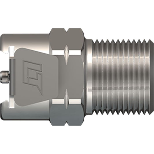 LinkTech 20CB Series Male Thread Female, Valved, 1/4" MNPT, Chrome Brass, Buna N