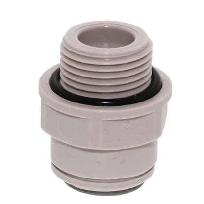 John Guest 3/8" x 3/8" [BSPP] Acetal Male Connector - Gray