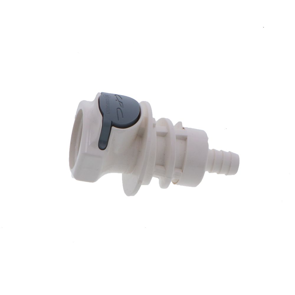 HFCD16635 Valved Panel Mount Hose Barb Coupling Body 3/8 ID Barb