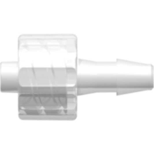 LinkTech Male Luer Integral Lock Ring to 200 Series Barb, 5/32" [4.0 mm] ID Tubing, Animal - Free Natural PP