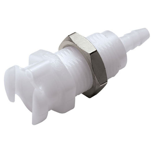 Multi-Mount Valved Hose Barb Coupling Body - 1/4 ID Barb Acetal