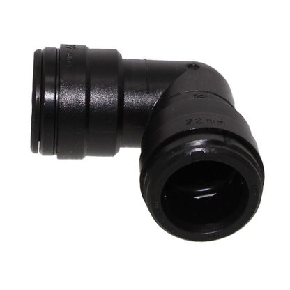 John Guest Union Elbow - 22mm Black Acetal