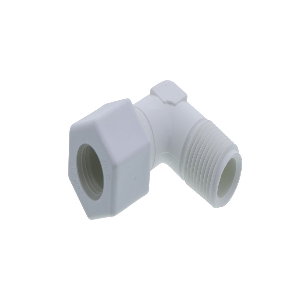 JACO 40-10-8-P-PG Polypropylene Male Elbow 5/8 OD Tube x 1/2 MPT