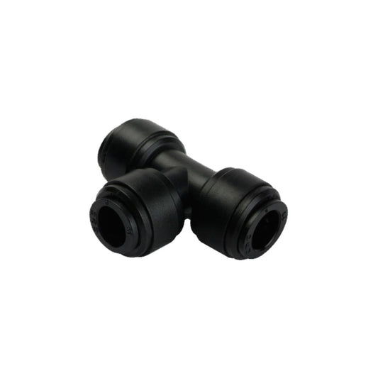 NeoFit - Acetal Black Union Tee 10mm run x 8mm branch