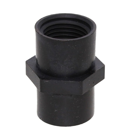 Union Coupler 1/2 FNPT x 1/2 FNPT - Black Polypropylene