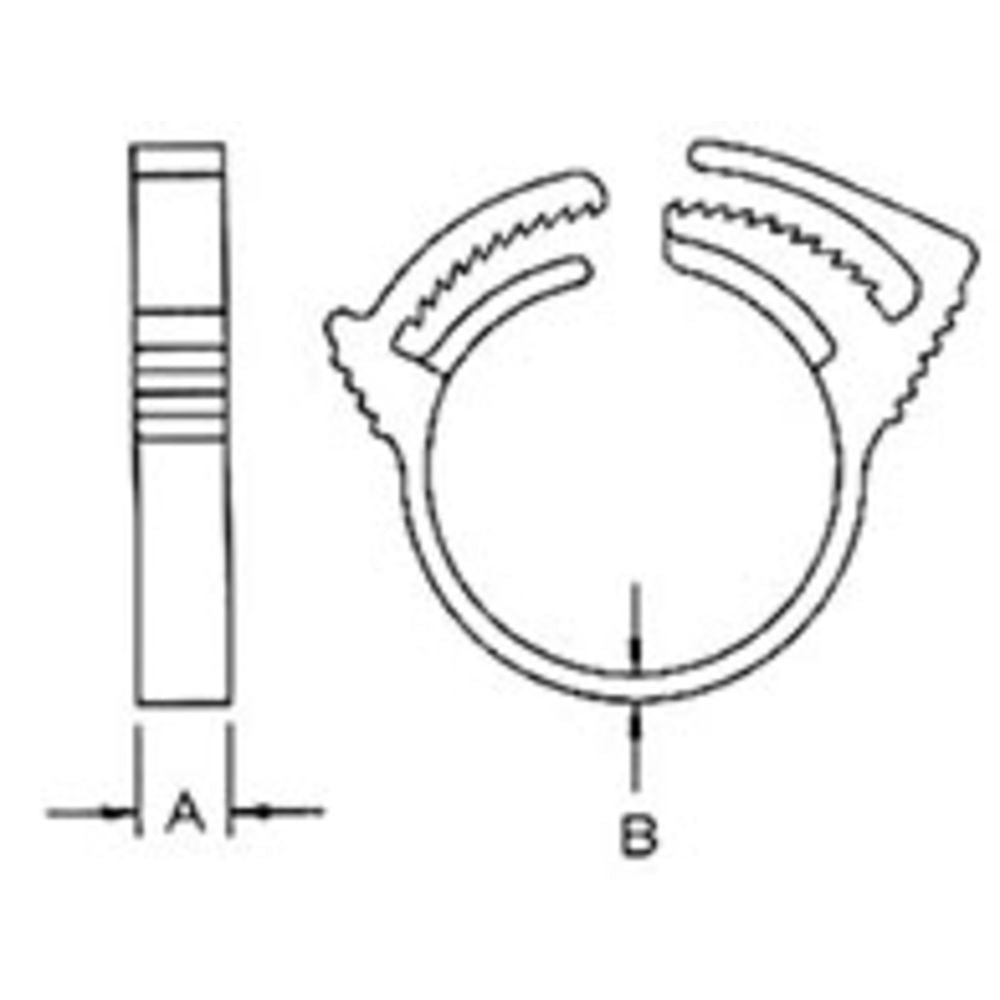 Hose Clamp Nylon w/ Snap Grip 17/32" [for 0.538" to 0.608" OD]