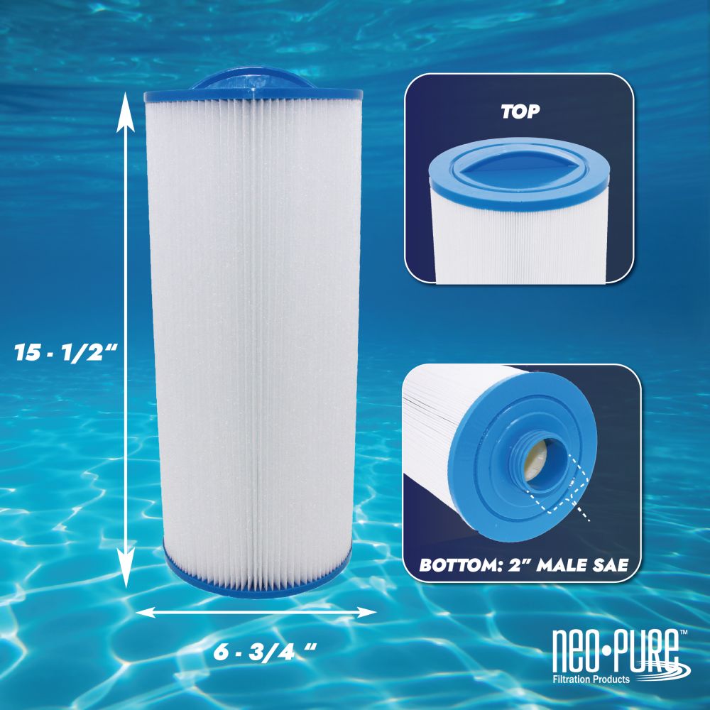 Neo-Pure PS-6L52-BB Pool and Spa Filter 6-3/4" x 15-1/2"
