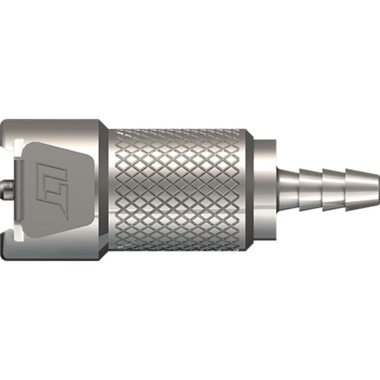 LinkTech 20CB Series Straight Female, Valved, 1/8" HB, Chrome Brass, Buna N