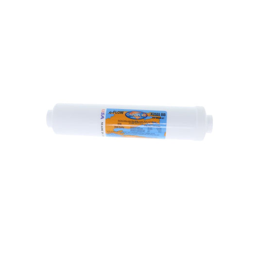Omnipure Inline K2555-BB DI Mixbed Resin - 10" x 2" Filter - 1/4" FPT