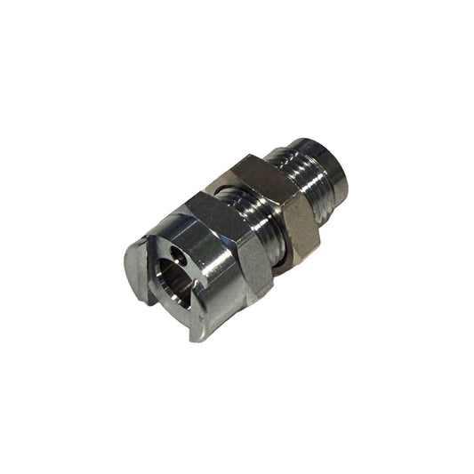 Multi-Mount Valved Female Thread Coupling Body - 10-32 UNF Chrome