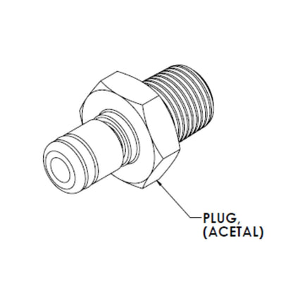 LinkTech 20AC Male Thread Plug, NV, 1/8" MNPT