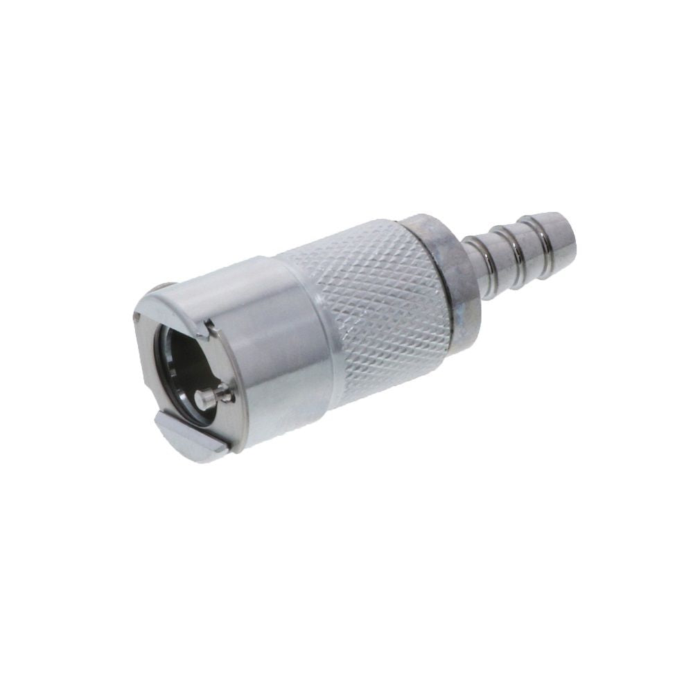 LCD17004V Valved In-Line Hose Barb Coupling Body - 1/4 ID Barb FKM [Viton] O-ring