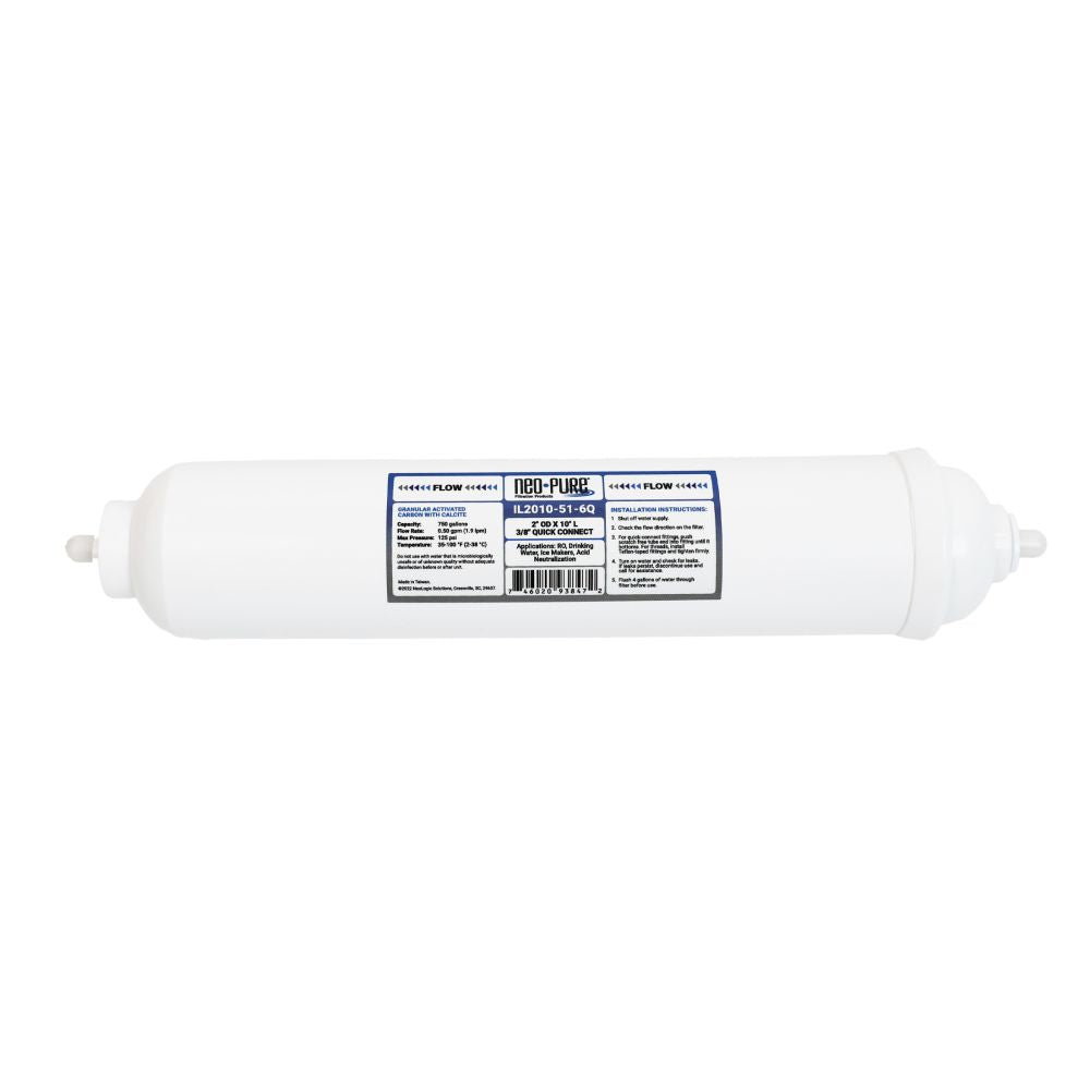 Neo-Pure IL2010-51-6Q Inline Calcite/Coco Shell GAC - 10 x 2 3/8 QC Filter