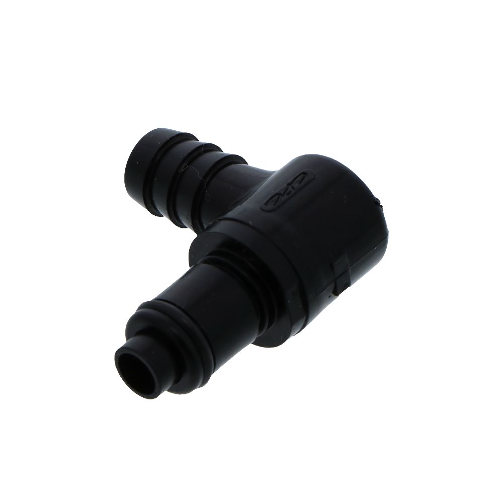 PLCD23006VBLK Valved Black Elbow Hose Barb Coupling Insert 3/8 ID Barb FKM [Viton] O-rings