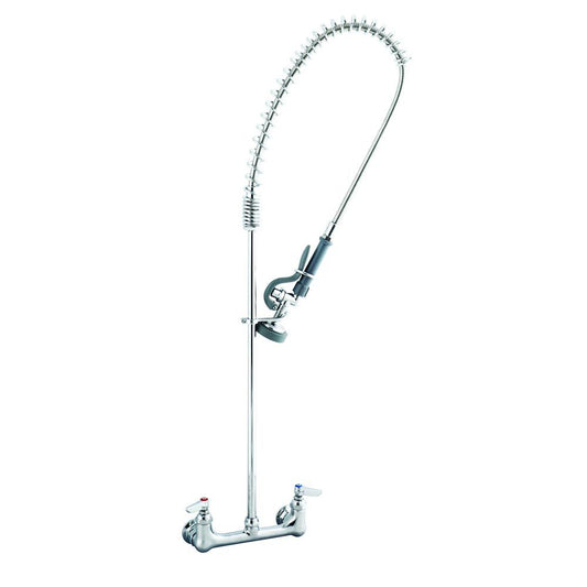 T&S Brass B-0133 Easyinstall Wall Mount Pre-Rinse Faucet w/ 8" Centers, 35-1/2" H, without Wall Bracket B-109-01