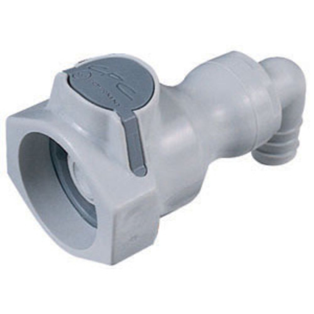 UDC Valved Elbow Hose Barb Coupling Body - 3/8 ID Barb Buna-N O-Ring