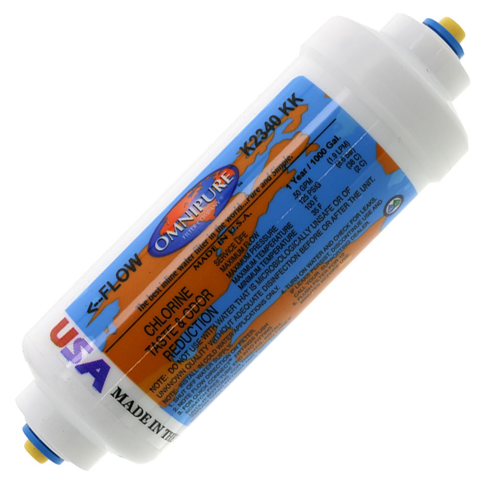 Omnipure K2333-KK/K2340-KK Inline GAC 6" x 2" Postfilter 3/8 tube Compatible with Nimbus 104803 and Enviropure® MaxPro100®