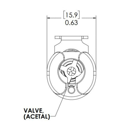 LinkTech 20AC Male Thread Socket, Valved, 1/8" BSPT