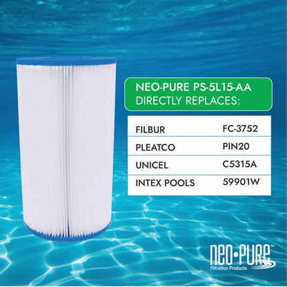 Neo-Pure PS-5L15-AA Pool and Spa Filter 5-3/4” x 10“