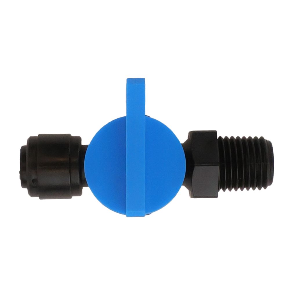 NeoFit - Acetal Black Shut-Off Valve Male Thread 1/4"OD x 1/4" NPT