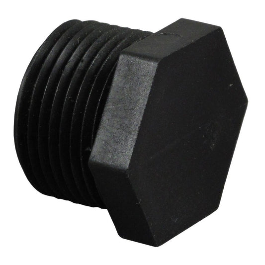 Pipe Plug Hex Head - 3/4" MNPT Polypro Black