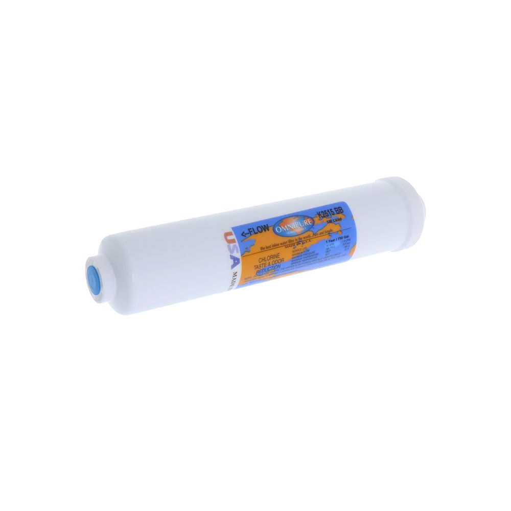 Omnipure Inline K2515-BB 1 mic CTO/Lead/Cyst - 10" x 2" Filter - 1/4" FPT [Everpure Compatible IN-10 CL-1]