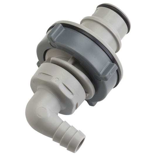 HFCD43612 Valved Elbow Panel Mount Hose Barb Coupling Insert 3/8 ID Barb