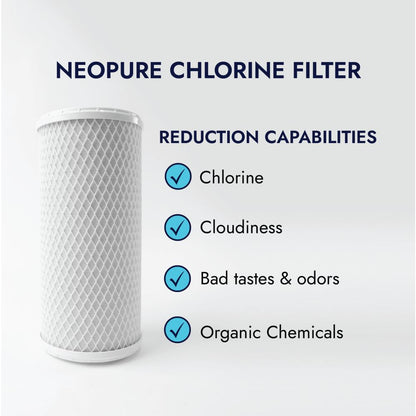 Neo-Pure CTO1-4510 9-7/8" x 4-1/2" Coconut Shell Carbon Block Filter 5 micron