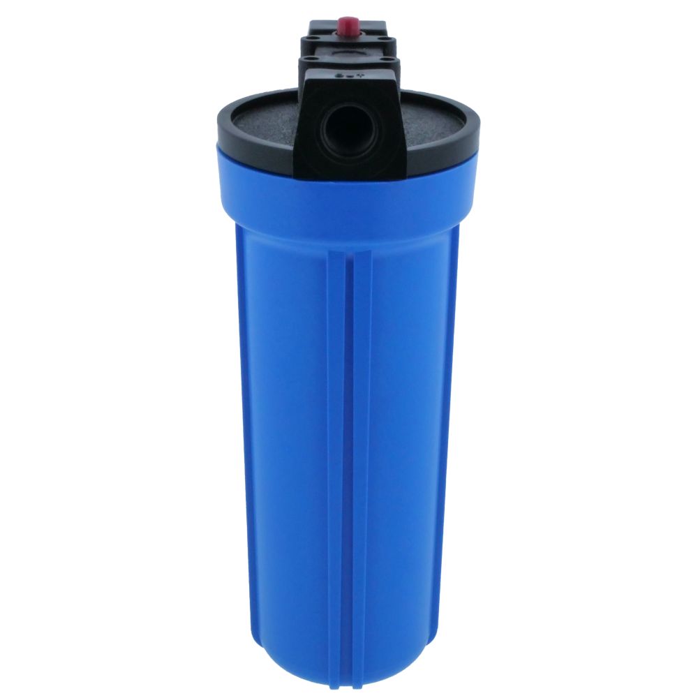 10" Slim Line Filter Housing Blue Sump/Black Boss Cap 3/4" PR - 3/4" FPT