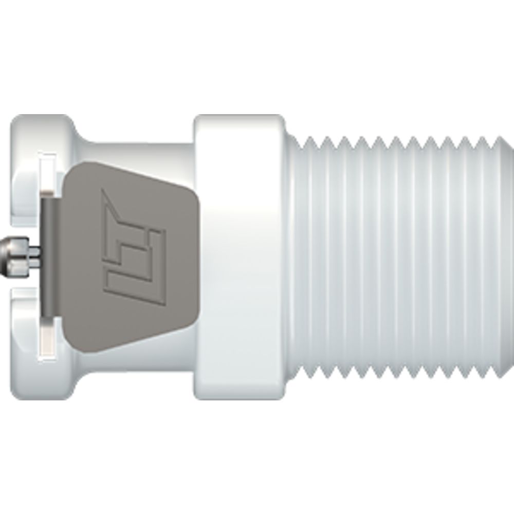 LinkTech 20AC Series Male Thread Female, Valved, 1/4" MNPT, Natural Acetal, Buna N