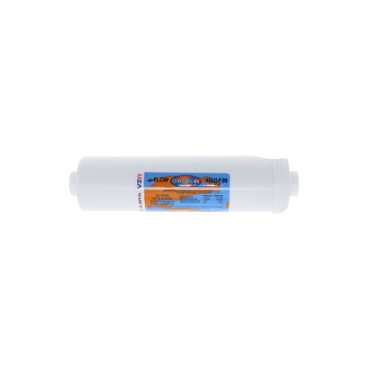 Omnipure Inline K5522-P-BB 5 mic Carbon Block CTO [w/ Scale Reduction] - 10" x 2.5" Filter - 1/4" FPT