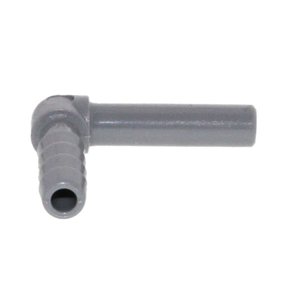 John Guest Stem Elbow Barb Connector  - 1/4 OD Stem x 1/4 ID Barb