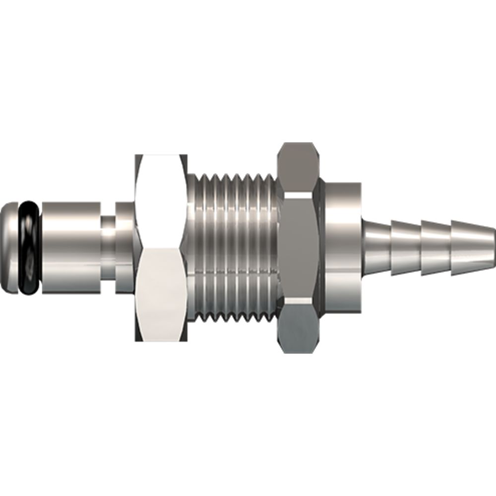 LinkTech 20CB Series Panel Mt. Male, Non-valved, 1/8" HB, Chrome Brass, Buna N