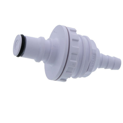 NS4D4200406 ABS Valved Panel Mount Hose Barb Coupling Insert 1/4 ID Barb