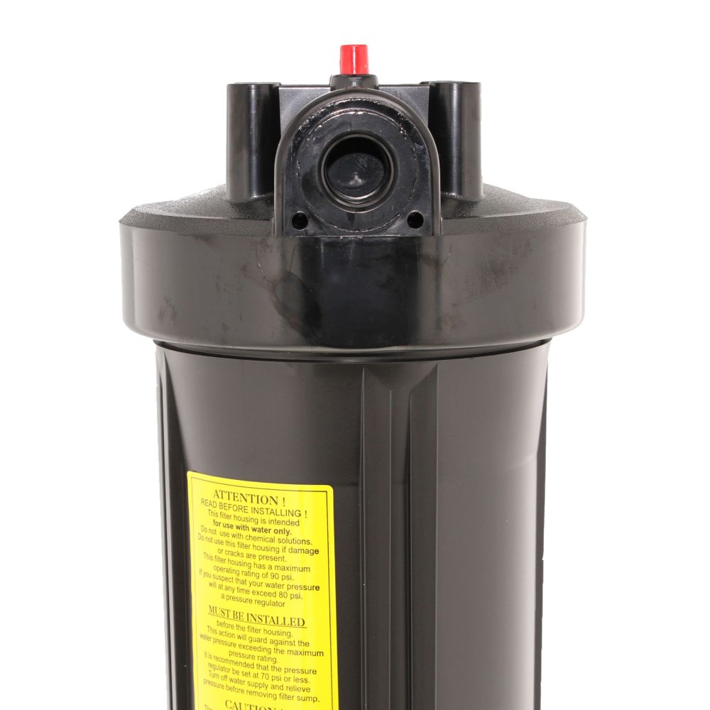 20" Neo-Pure Big Flow Filter Housing Black Cap/Black Sump with Pressure Relief 1"