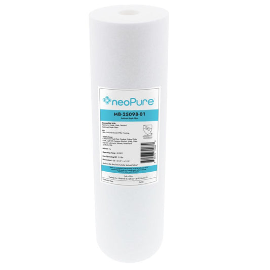 Neo-Pure MB-25098-01 9-7/8" Polypropylene Sediment Depth Filter 1 Mic
