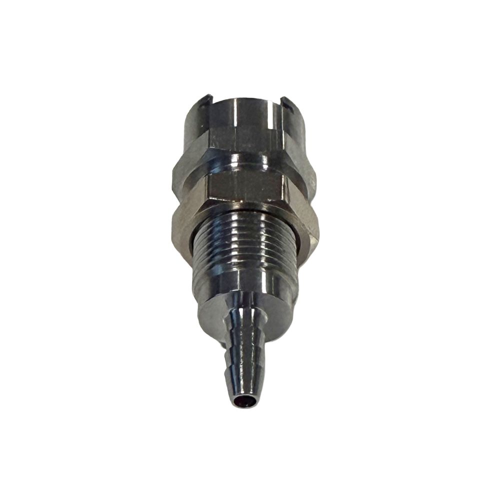 Multi-Mount Valved Hose Barb Coupling Body - 1/8 ID Barb Chrome