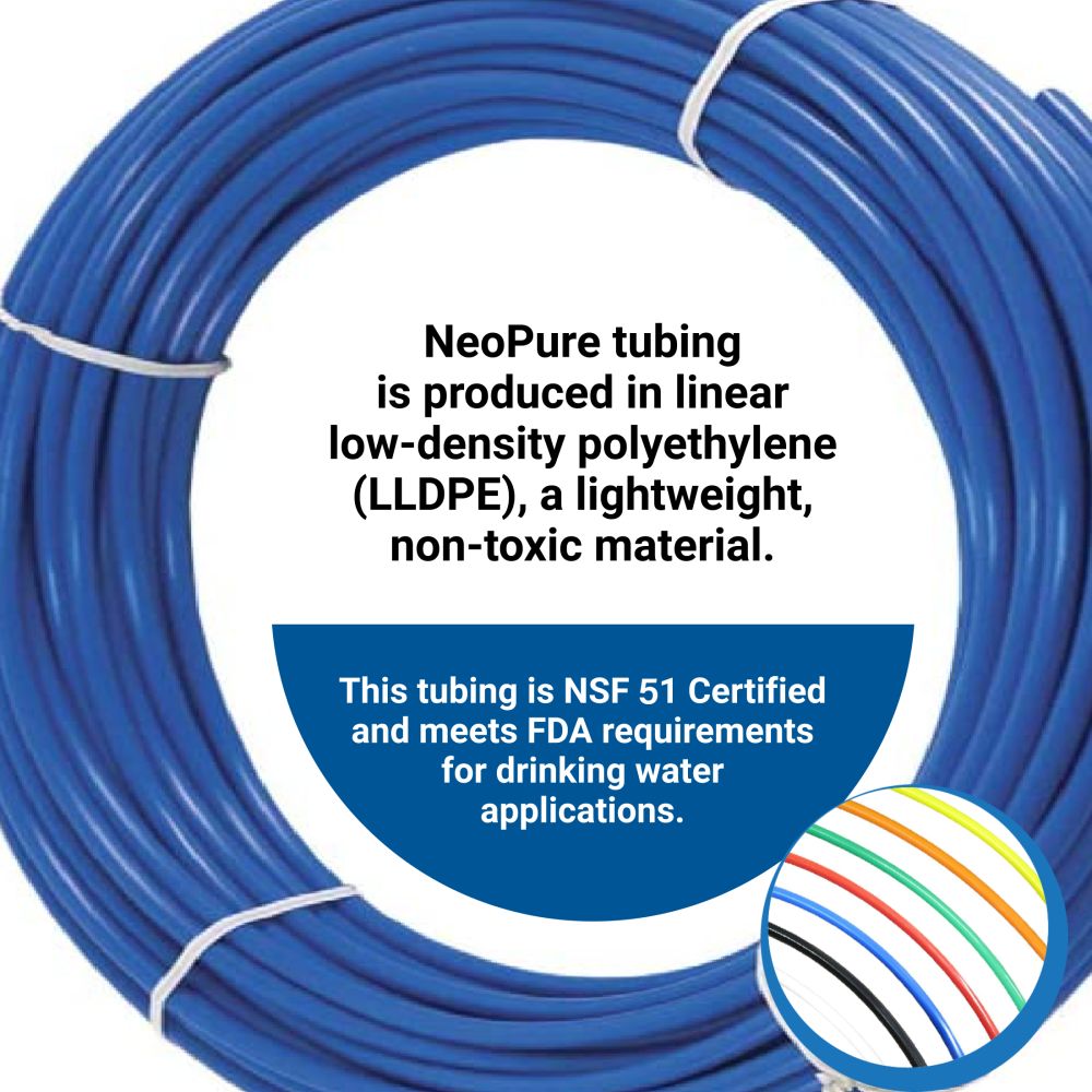 neoFlo Blue 8mm [5/16"] OD LLDPE Polyethylene Tubing
