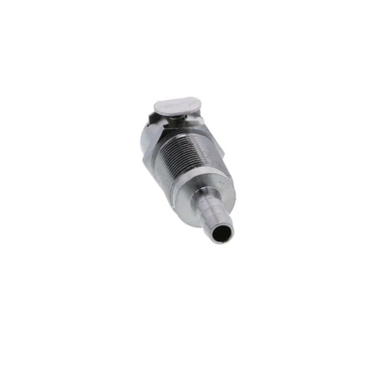 LCD16004V Valved Panel Mount Hose Barb Coupling Body 1/4 ID Barb FKM Seal