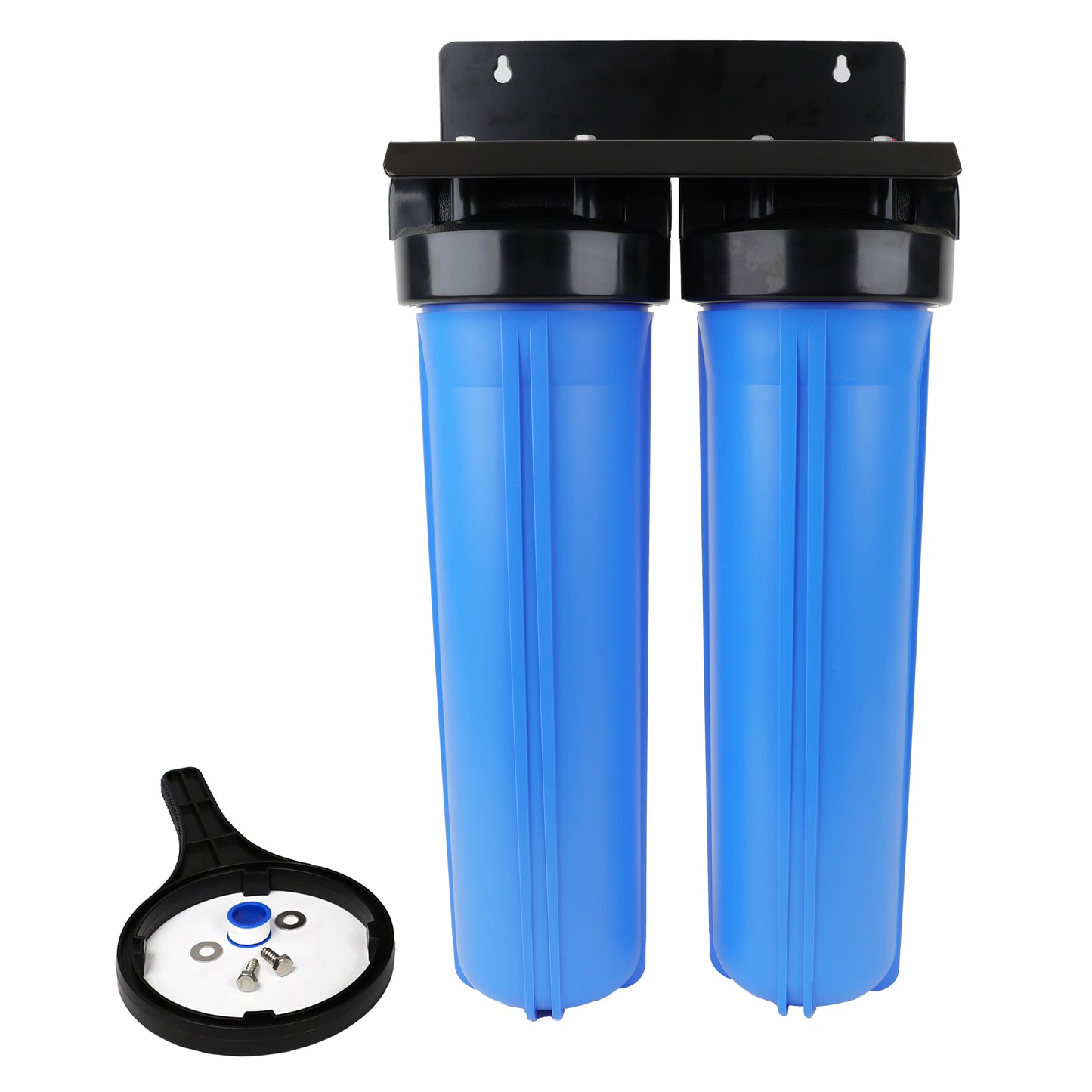 20" Big Flow Twin Series Plumbed Filter Housing DIY 1" FPT