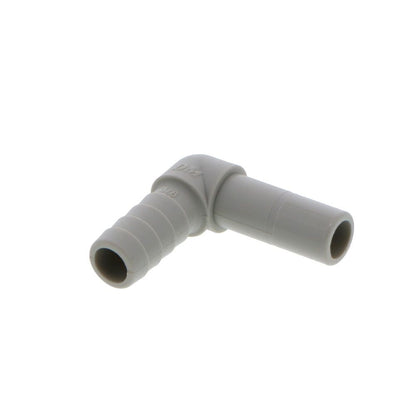 DMfit Stem Elbow Barb Connector  - 3/8 OD Stem x 3/8 ID Barb