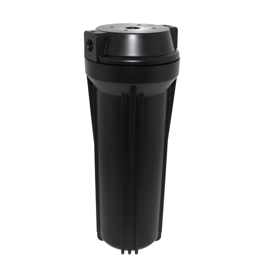 10" Neo-Pure SlimLine Flat Cap Housing NSF Black Cap/Black Sump - 1/4" No Pressure Relief