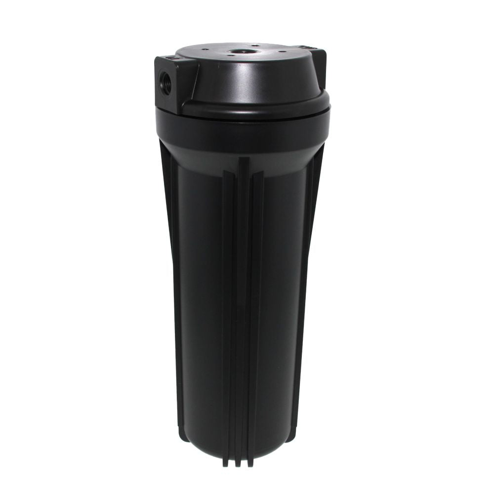 10" Neo-Pure SlimLine Flat Cap Housing NSF Black Cap/Black Sump - 1/4" No Pressure Relief