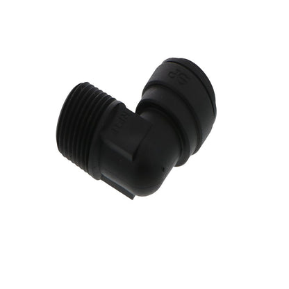 John Guest Fixed Elbow NPTF Black Polypropylene - 3/8 x 3/8 NPTF