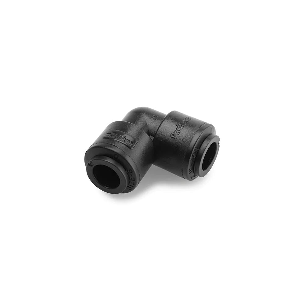 Black Kynar PVDF Elbow Union - 1/4 x 1/4