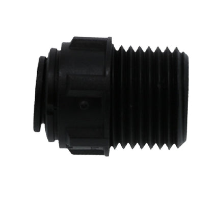 John Guest Male Connector NPTF Black Polypropylene  - 3/8 x 1/2 NPTF