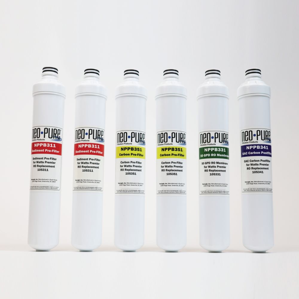 Neo-Pure RO Pure One Year Pre and Post filter Kit with Membrane Replacement For Watts Premier 531155