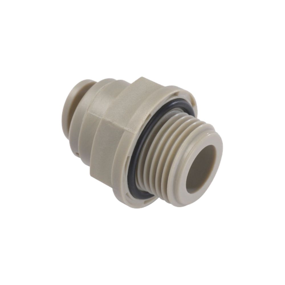 NeoFit - Acetal Gray Male Connector 8mm[5/16"] tube x 1/8"BSP[P]